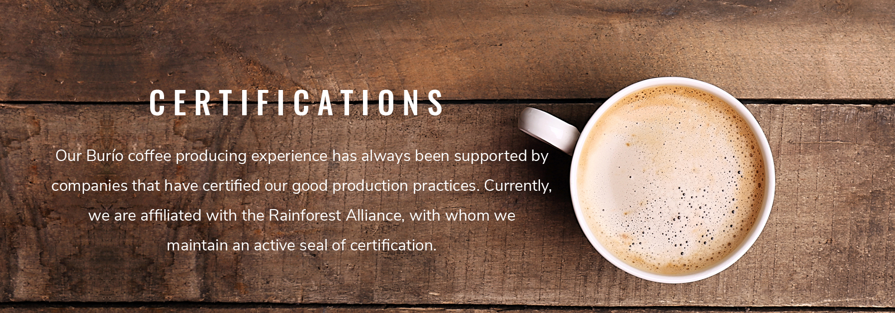 Café Burío - Certifications